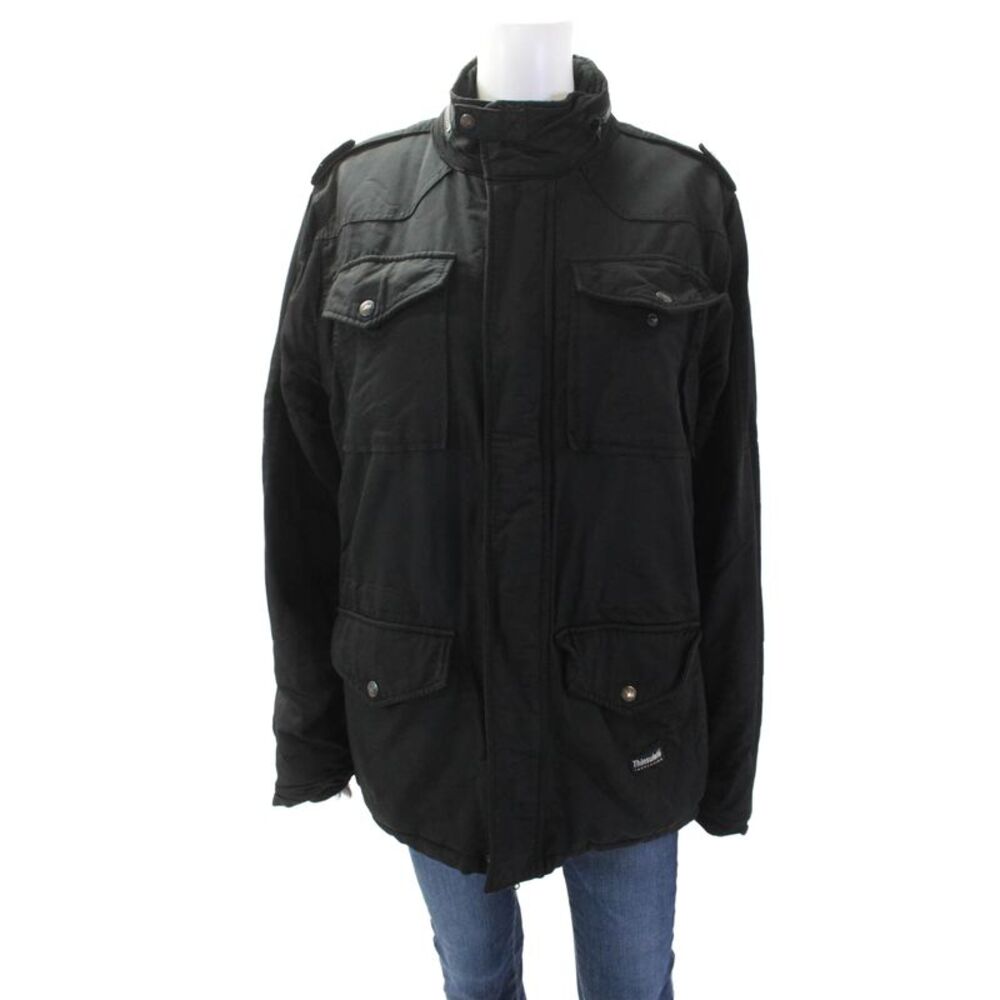 I. Spiewak & Sons Women's Long Sleeves Full Zip Patch Pocket Coat Black Size M